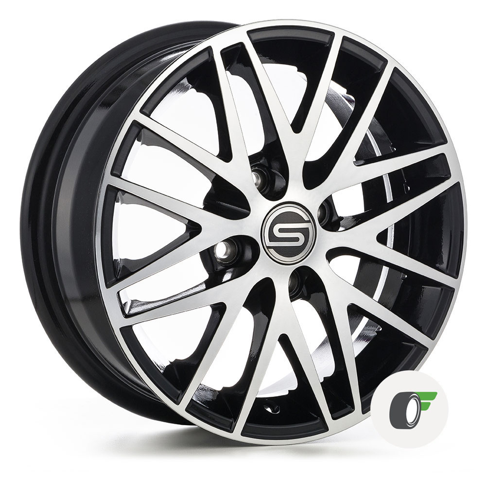 RODA SCORRO S225 ARO 14x5 5 4X100 ET 36 PRETA DIAMANTADA Pneufree