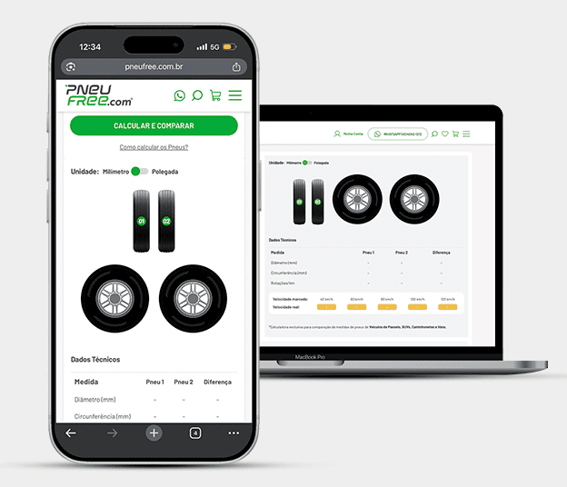 Calculadora de pneus Pneufree.com: troque o tamanho do seu pneu sem errar